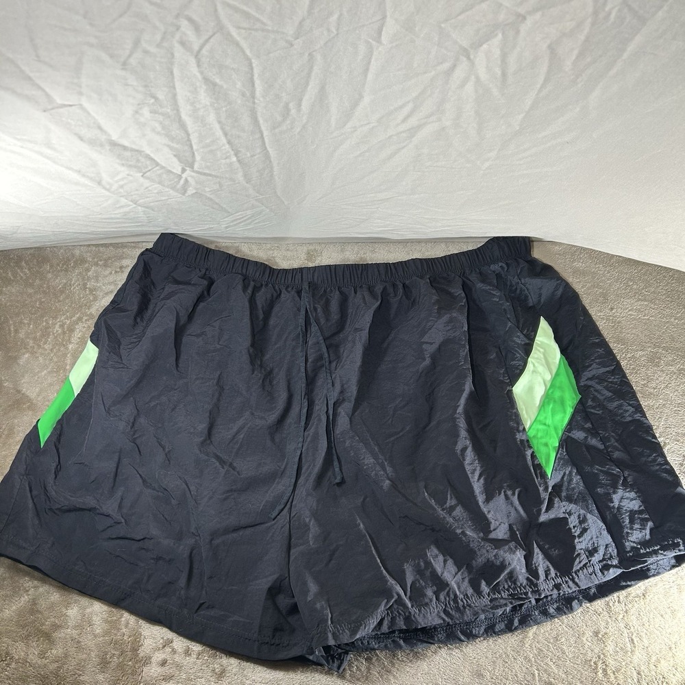 Inches Off Swimwear Women's Swim Shorts Size 3X Black Neon Green Nylon Plus